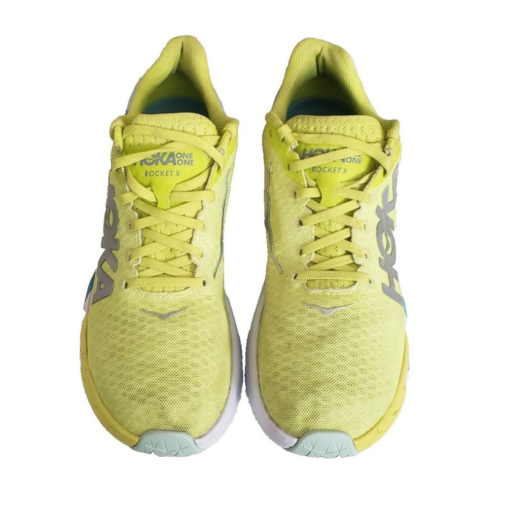 Hoka One One U Rocket X Men's Sz 11 Women's Sz 12 Green Yellow 1113532 BGEPR - Picture 5 of 11